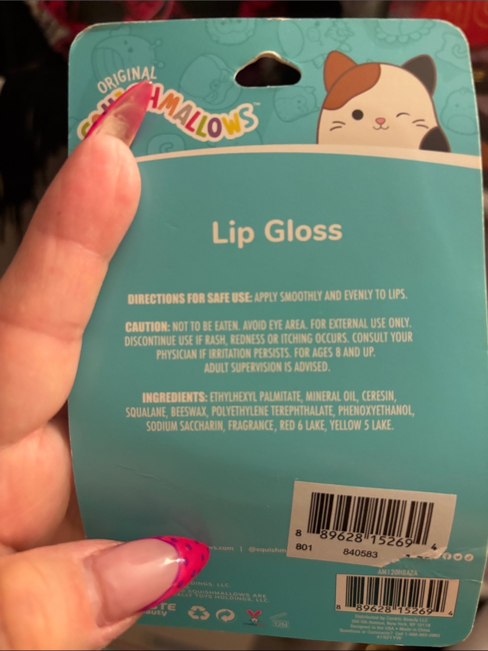 Squishmallows Cam Cat Lip Gloss - Cream/Brown/Black - Picture 2 of 6